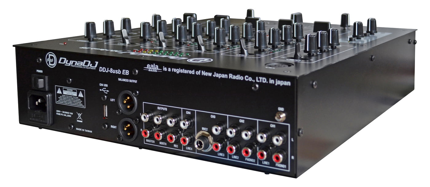 Dynatech DDJ-8USBEB 4-Ch DJ Mixer with USB & Bass Eala Effects